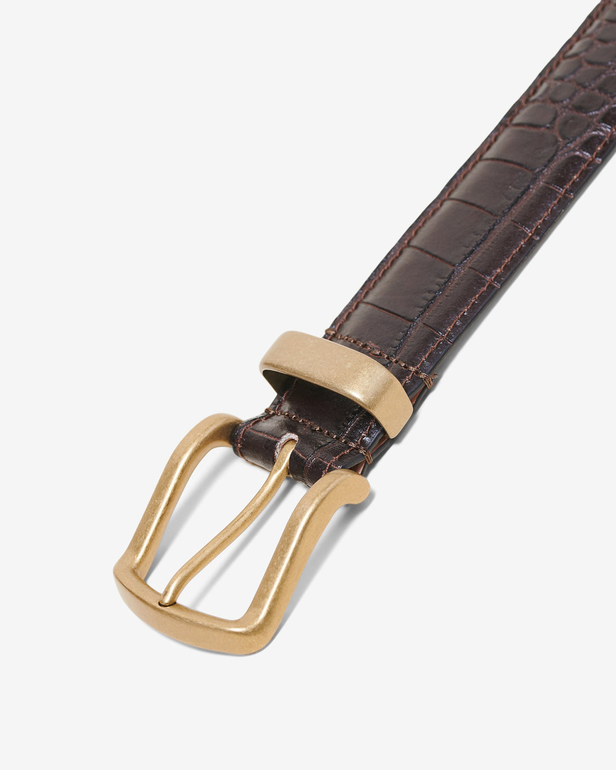 Croc Embossed Metal Tip Belt