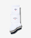 Noah - Core Logo Sock 3-Pack - White / Heather Grey / Navy - Swatch