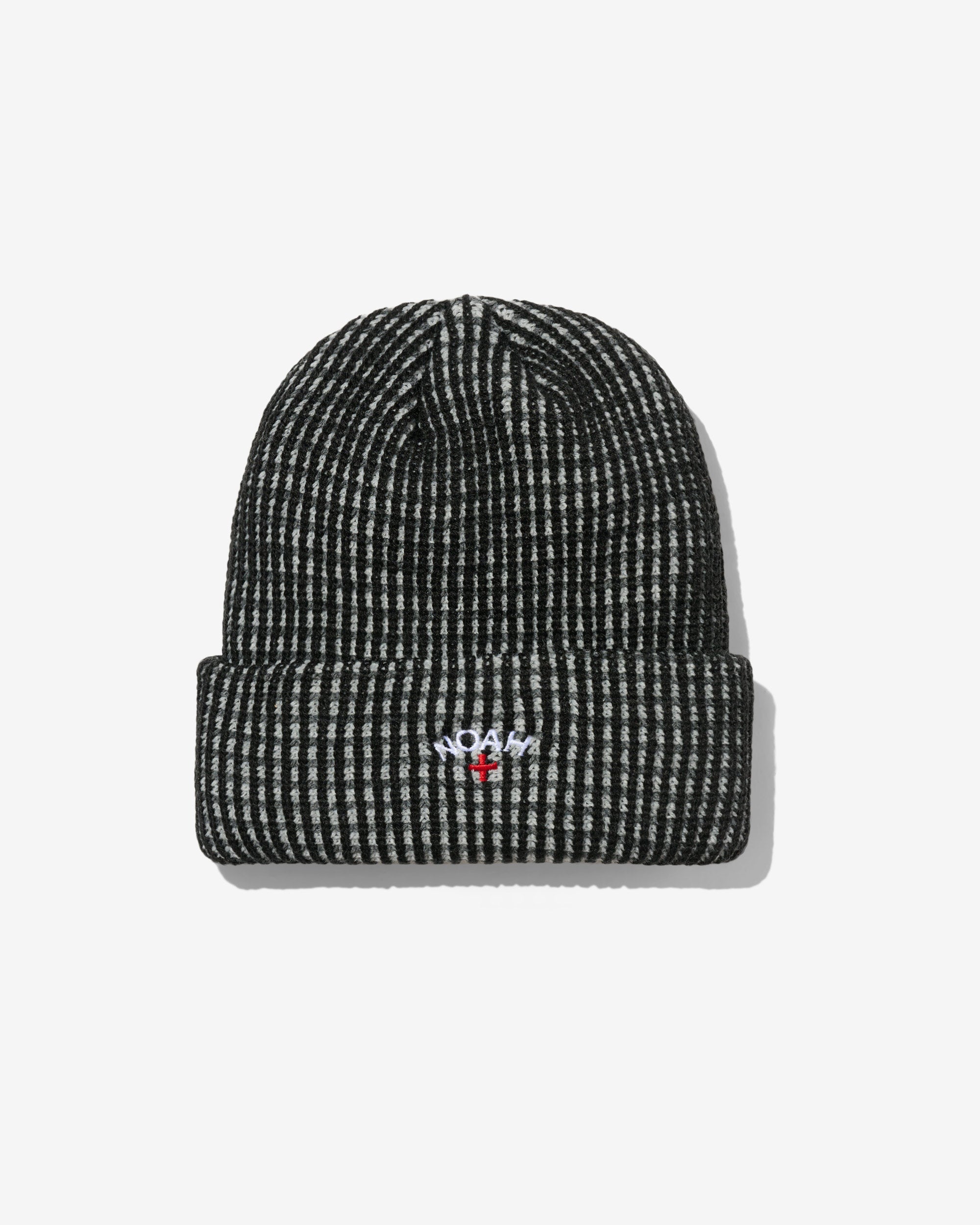 NOAH ネイビー/レッド ストライプ ニット帽 BN063FW24_CORE_LOGO_BEANIE_004