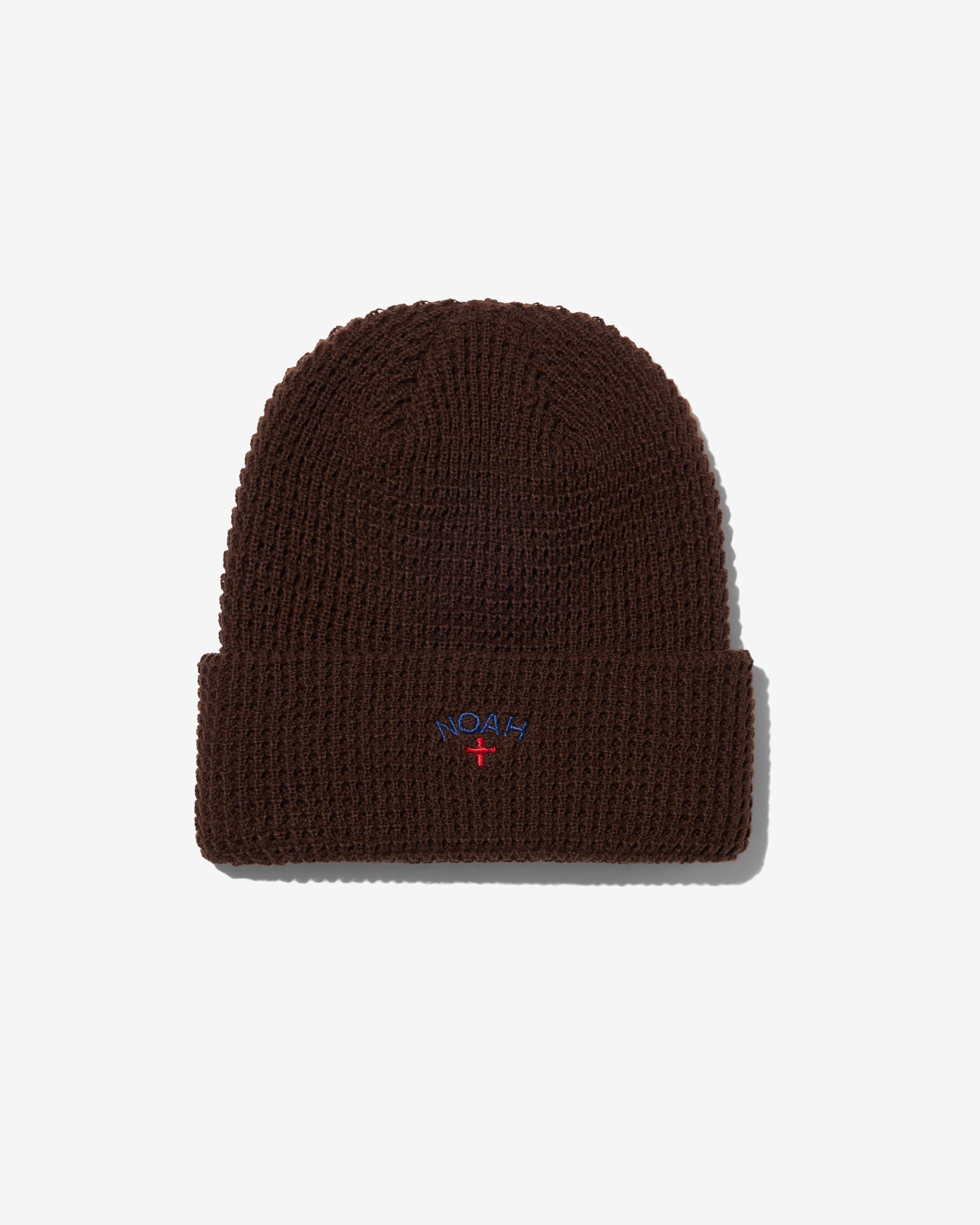 NOAH ニット帽 トライカラーブラウン／ブルー BN063FW24_CORE_LOGO_BEANIE_004