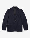 Noah - Single-Breasted Chalk Stripe Wool Jacket - Navy - Swatch