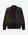 Noah - Buffalo Plaid Zip Polo - Navy/Burgundy/Green - Swatch