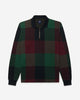 Noah - Buffalo Plaid Zip Polo - Navy/Burgundy/Green - Swatch