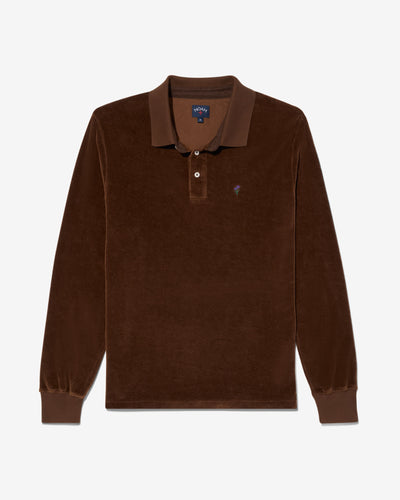 Velour Long Sleeve Polo