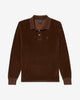 Noah - Velour Long Sleeve Polo - Brown - Swatch