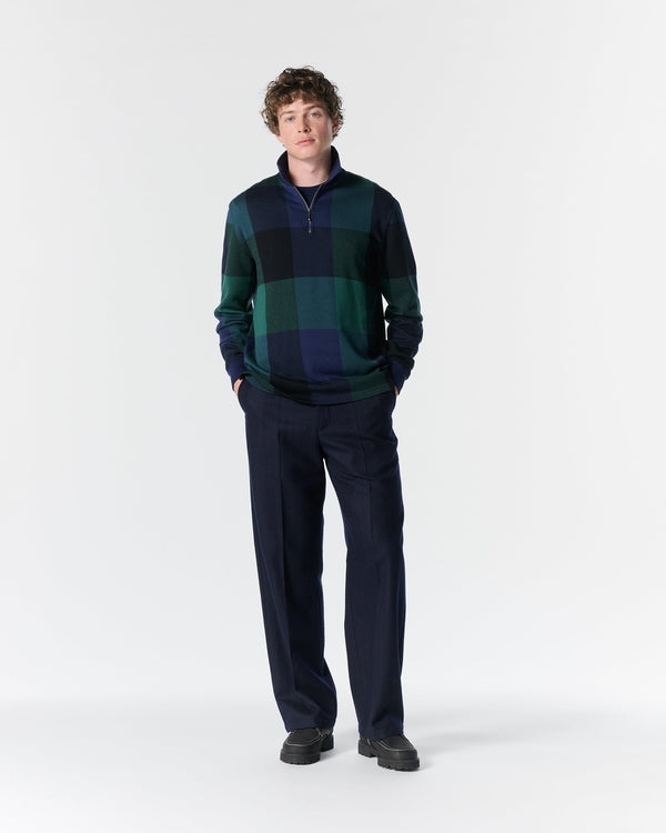 Noah - Buffalo Plaid Zip Polo - Detail