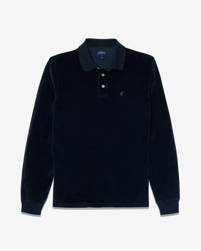 Velour Long Sleeve Polo