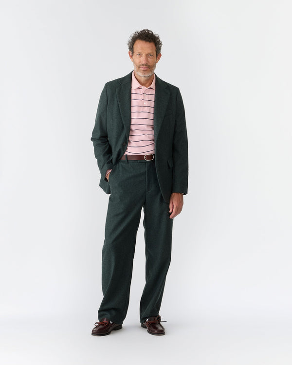 Noah - Flat Front Wool Flannel Trouser - Detail