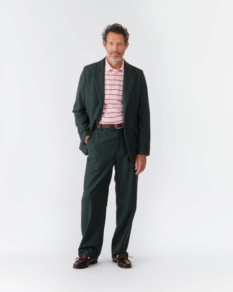 Flat Front Wool Flannel Trouser