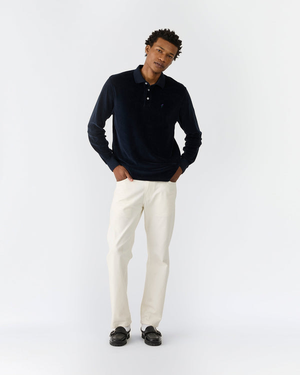 Noah - Velour Long Sleeve Polo - Detail