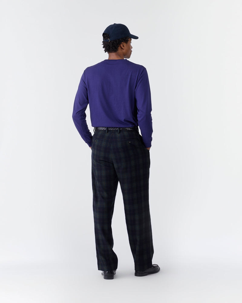Double-Pleated Tartan Trouser