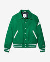 Noah - Northeast Wool Varsity Jacket - Kelly / White - Swatch