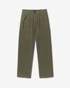 Noah - Double-Pleat Cotton Pant - Dark Olive - Swatch