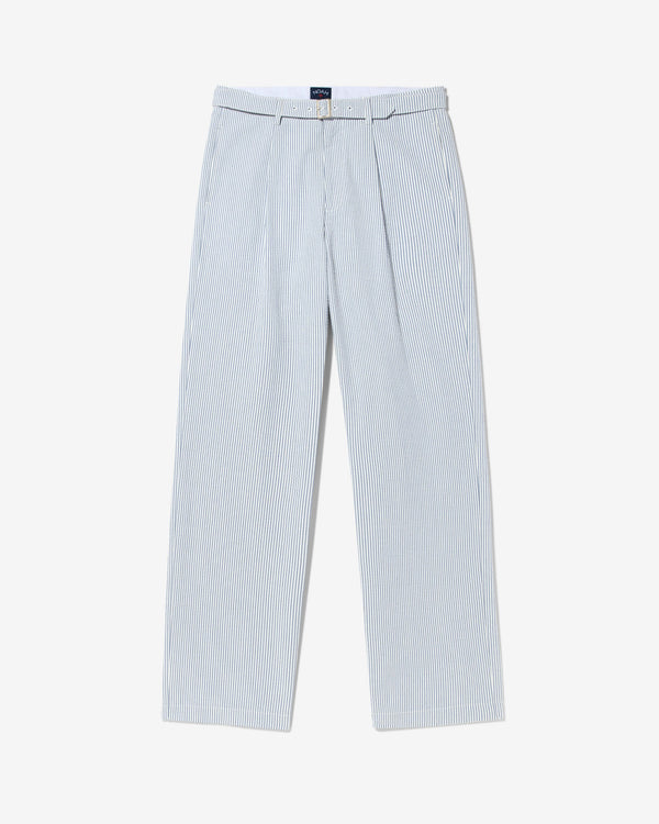 Noah - Seersucker Belted Double-Pleat Trousers