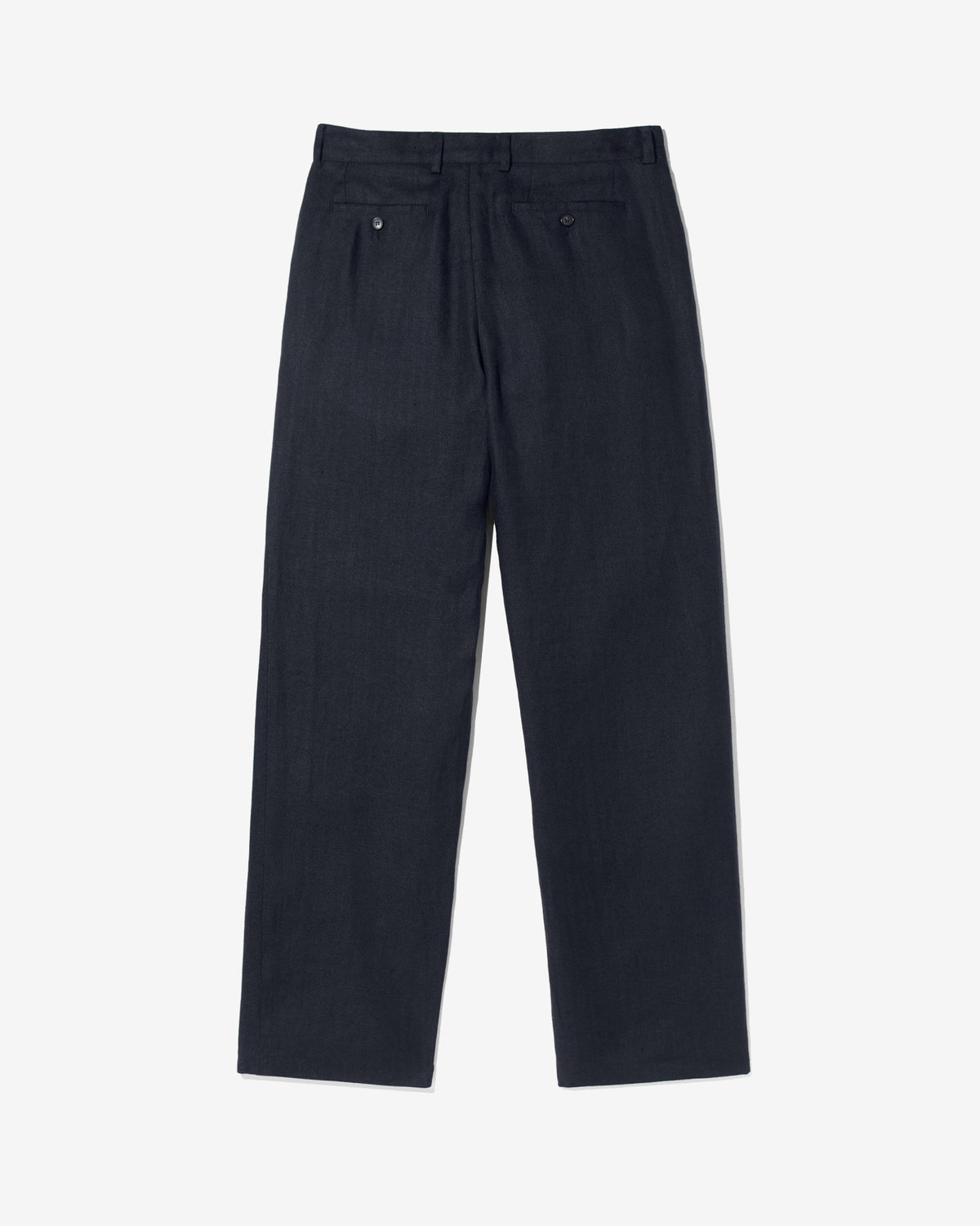 Double-Pleat Herringbone Linen Trousers