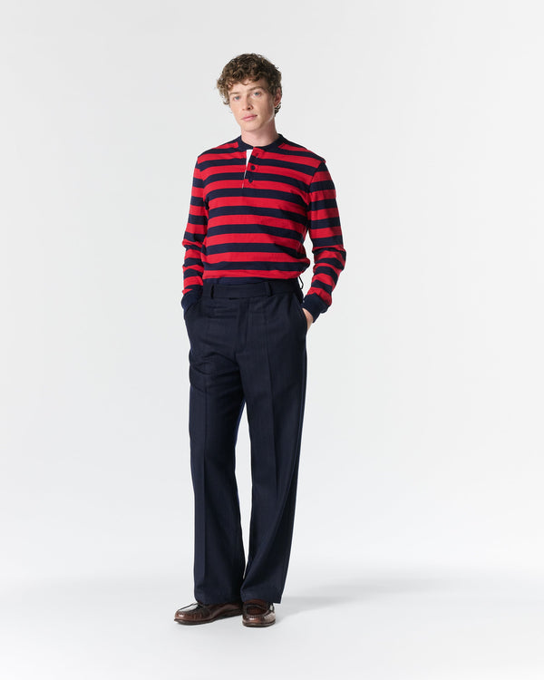 Noah - Flat Front Wool Trouser - Detail