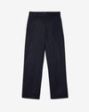Noah - Flat Front Chalk Stripe Wool Trouser - Navy / Chalk - Swatch