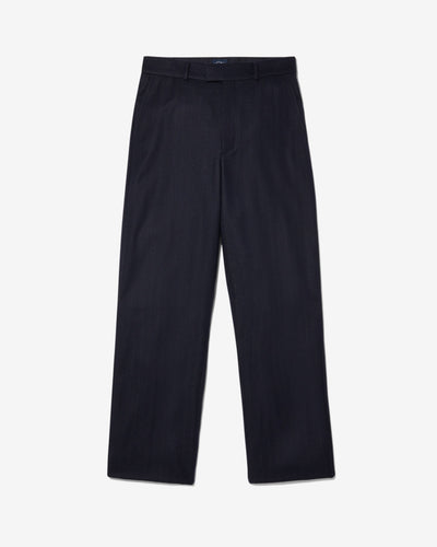Flat Front Chalk Stripe Wool Trouser