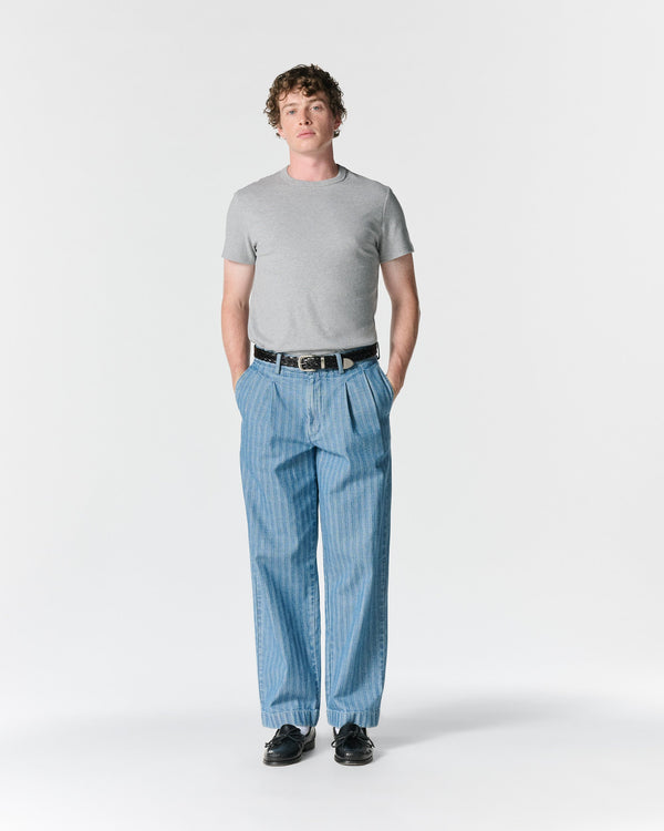 Noah - Double-Pleat Herringbone Denim Pant - Detail