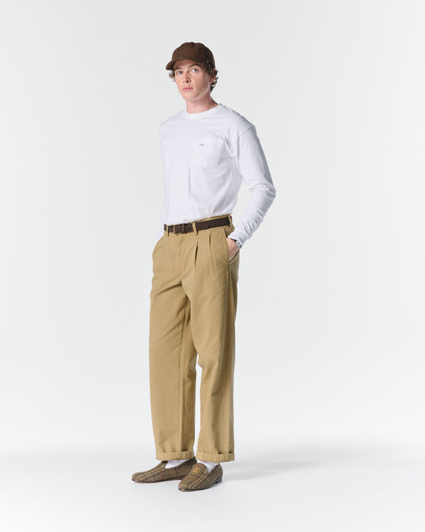 Noah - Double-Pleat Herringbone Pant - Detail