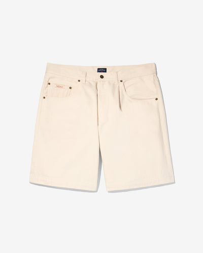 Pleated Denim Shorts