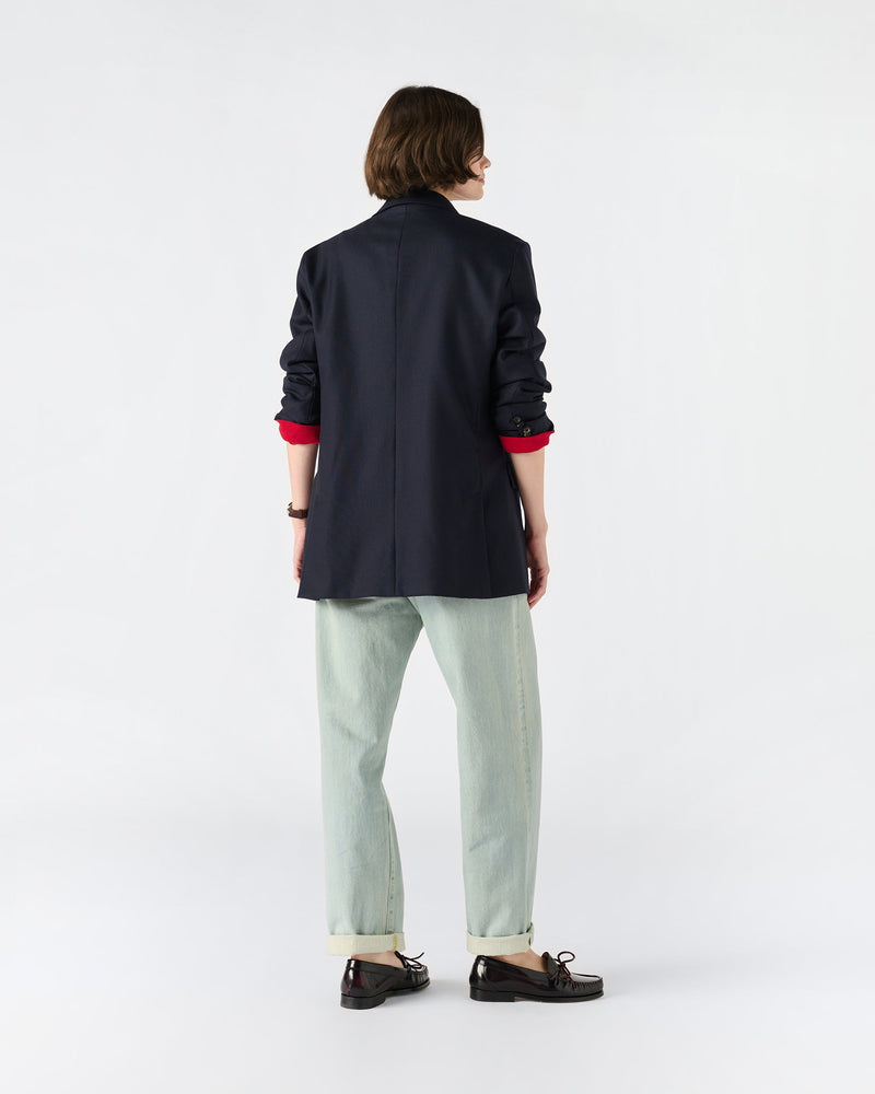 Hopsack Double-Breasted Blazer