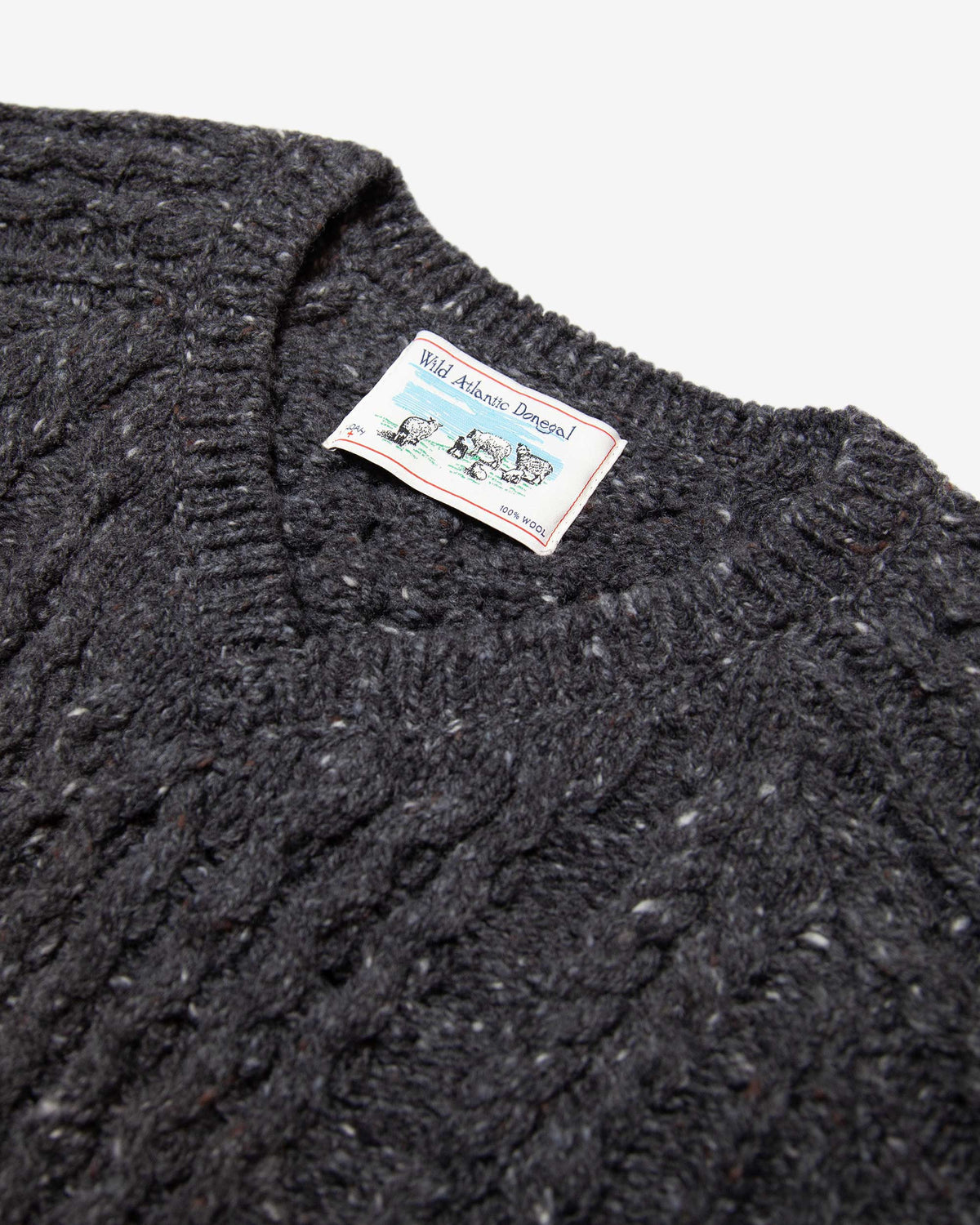 V-Neck Donegal Fisherman Sweater