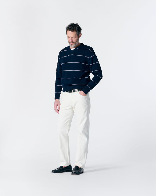 Noah - Striped V-Neck Sweater - Detail