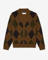 Noah - Argyle Shetland Cardigan - Olive / Midnight / Pine - Swatch