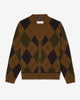 Noah - Argyle Shetland Cardigan - Olive / Midnight / Pine - Swatch