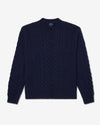 Noah - Wool Fisherman Cardigan - Navy - Swatch