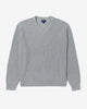 Noah - V-Neck Shaker Stitch Sweater - Heather Grey - Swatch