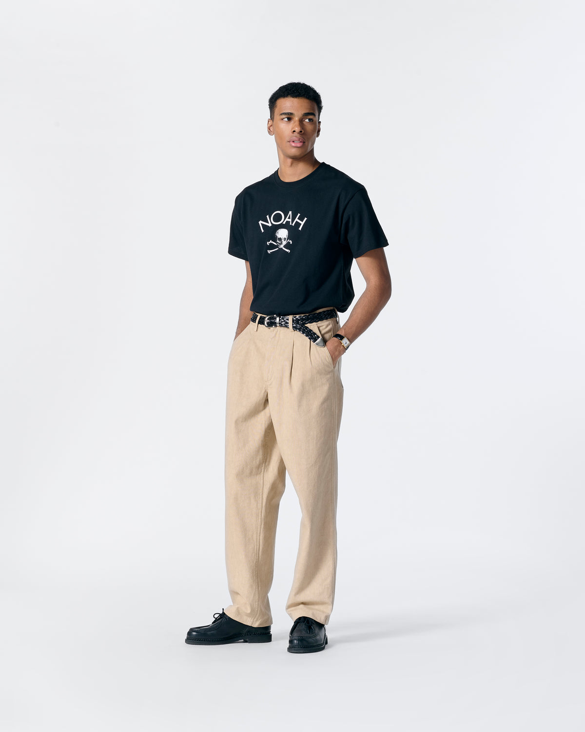 Double-Pleat Cotton Pant