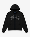 Noah - Arch Applique Zip-Up Hoodie - Black - Swatch