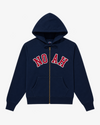 Noah - Arch Applique Zip-Up Hoodie - Navy - Swatch