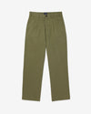 Noah - Classic Double-Pleat Herringbone Pant - Army Green - Swatch