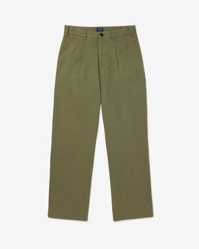 Classic Double-Pleat Herringbone Pant