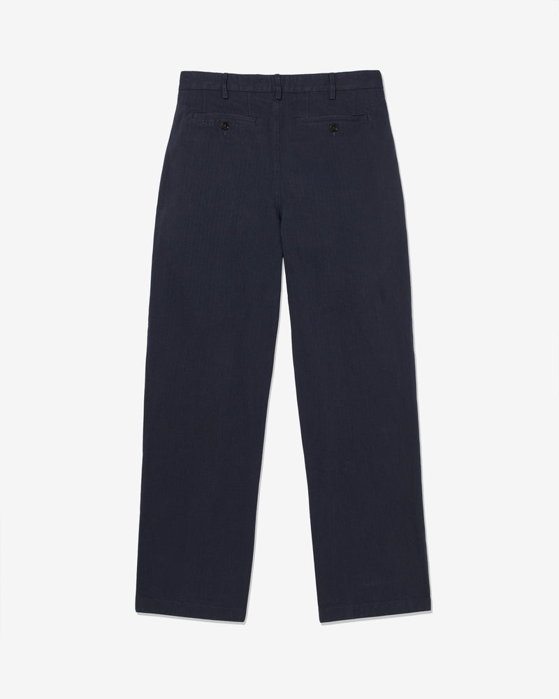 Classic Double-Pleat Herringbone Pant