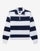 Noah - Striped Lightweight Pullover Sweatshirt - White/Navy - Swatch